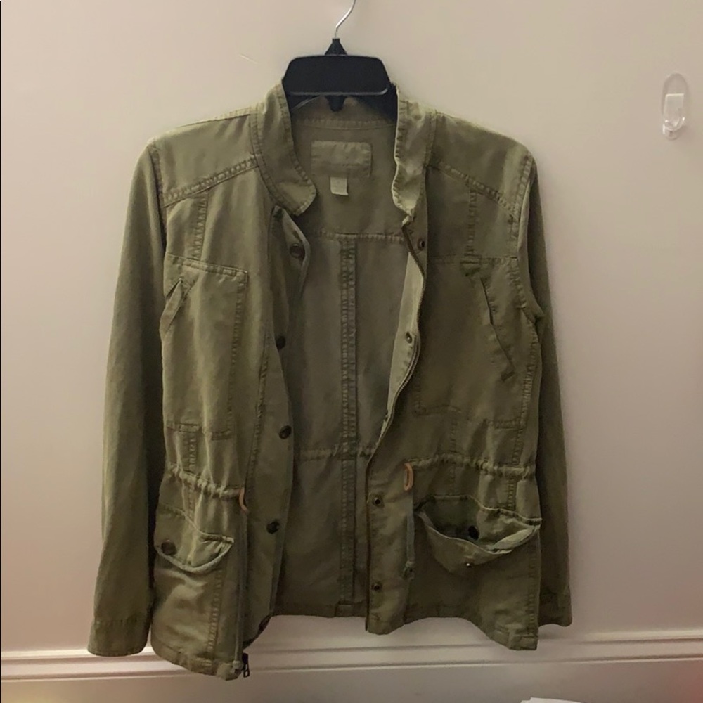 Green military jacket